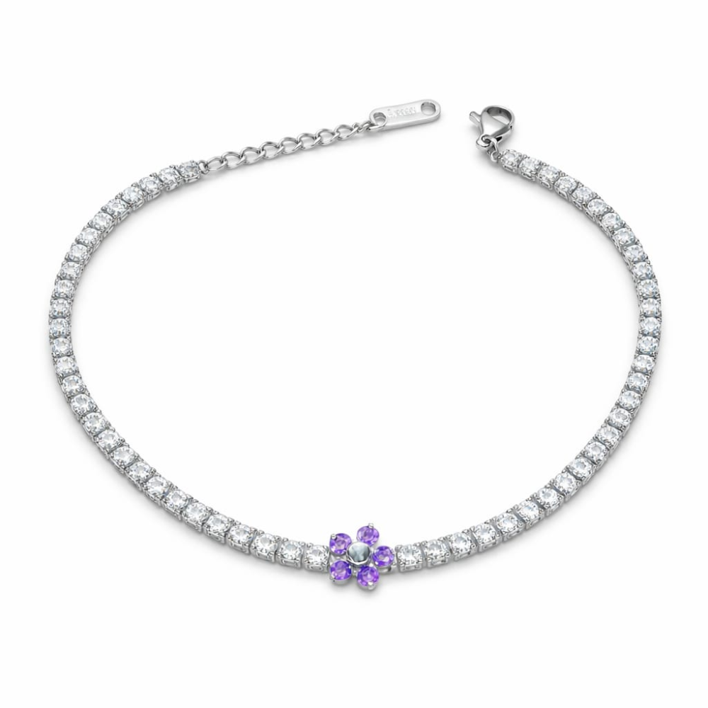 Violet Bloom Tennis Bracelet