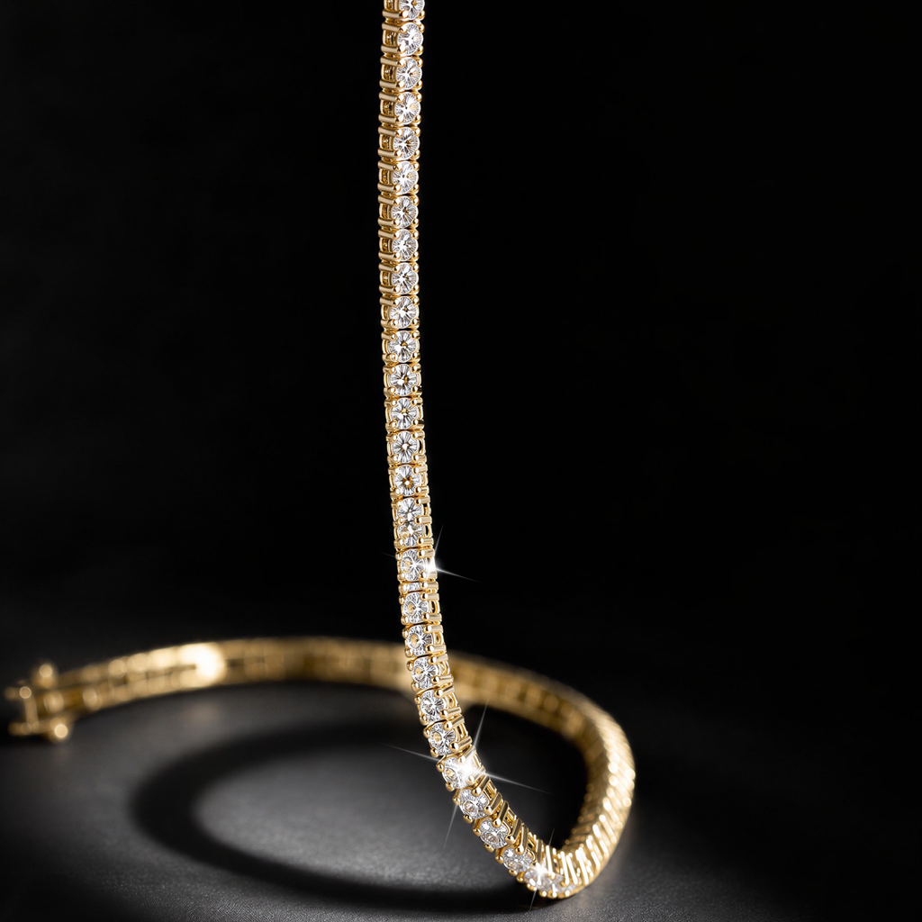 Golden Tennis Necklace