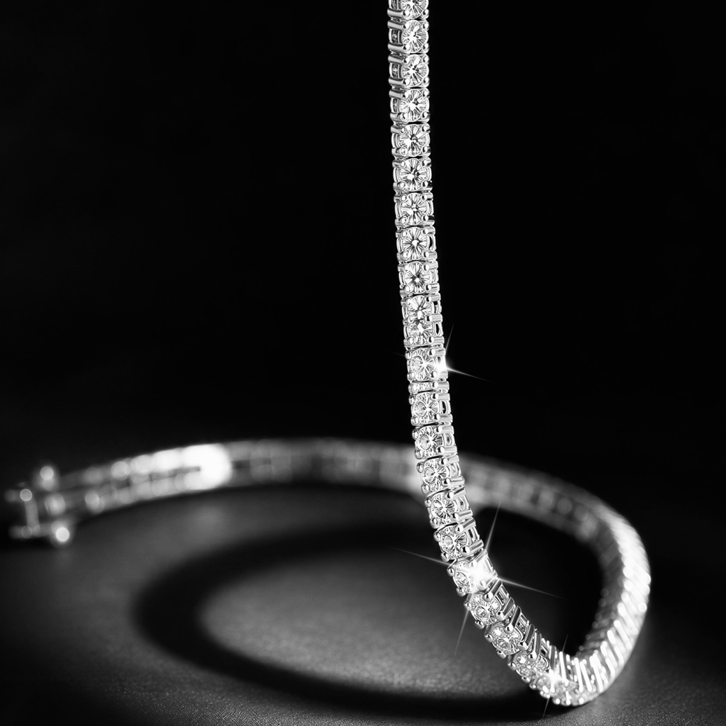 Platinum Glow Tennis Necklace