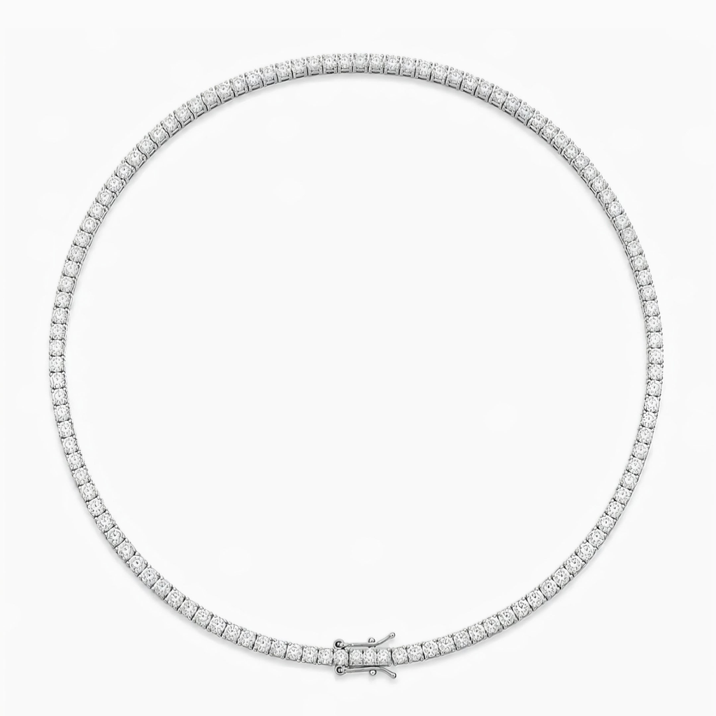 Platinum Glow Tennis Necklace