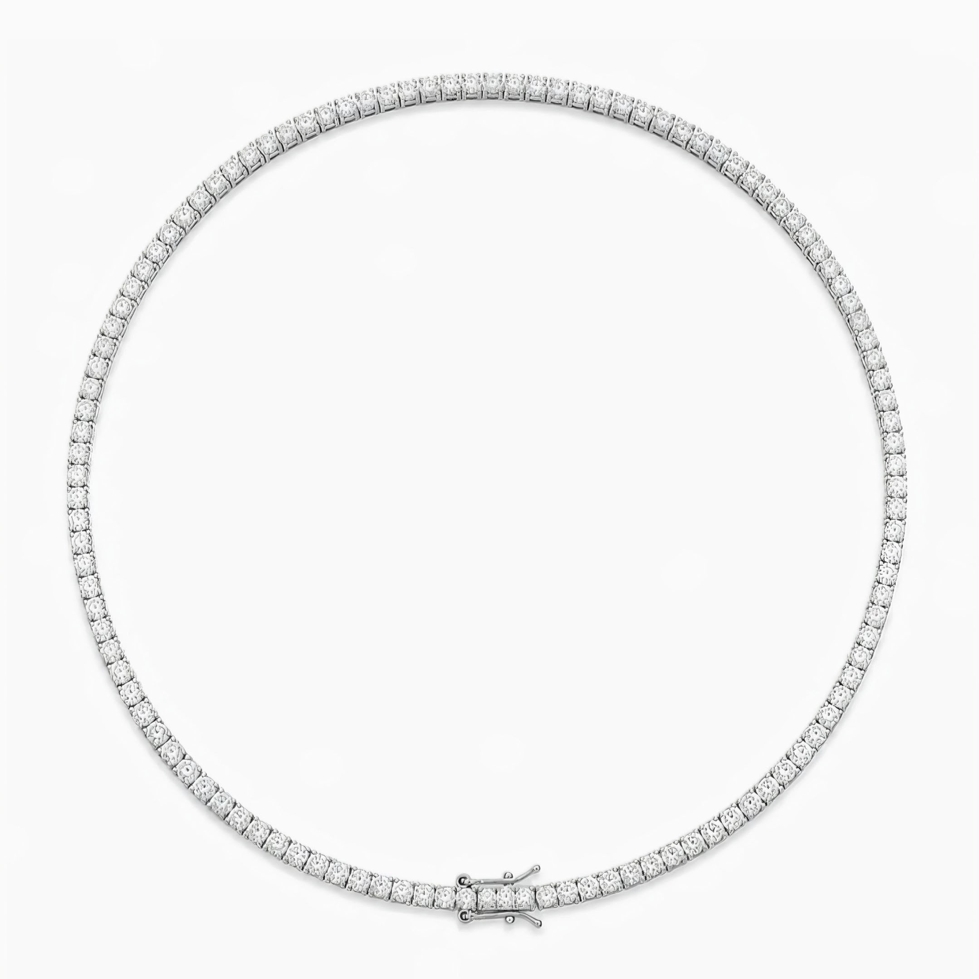Platinum Glow Tennis Necklace